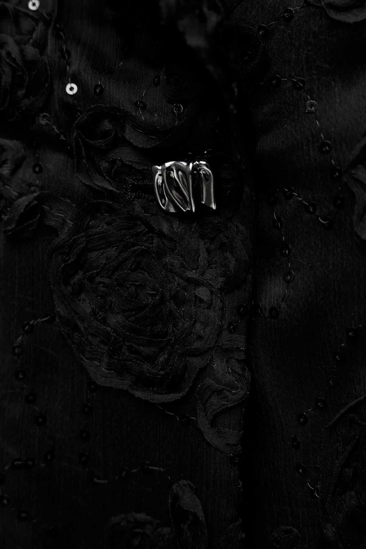 STRUCTURED SEQUINS SEMI-SHEER BLAZER Size S