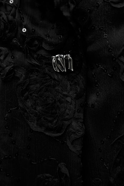 STRUCTURED SEQUINS SEMI-SHEER BLAZER Size S