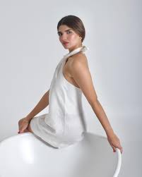 Womens Casual Summer Halter Neck Off Shoulder Backless Sexy Evening Flowy Loose Short Mini Dress For Women Beach Sundress size S