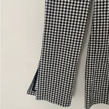 Zara Trafaluc collection black & white plaid pants women's Size XL
