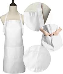 Newcotte Maid Aprons Colonial Aprons Adjustable Bib White Retro Ruffle Apron Renaissance French Maid Apron Colonial Costume Apron Kitchen Cooking Baking Cleaning Maid Costume(White) size no