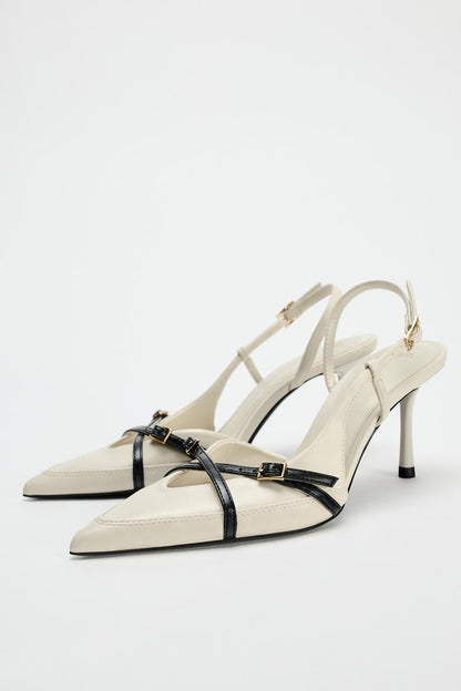 BUCKLED STRAP HEELED SHOES  size 38