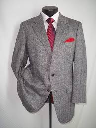 Mens Herringbone Tweed Blazer Men Vintage Suit Jacket Lightweight 2 Button Business Sport Coat Jackets Size XL