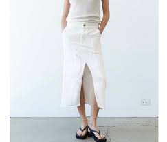 NWT Zara ZW cargo skirt oyster white Size S