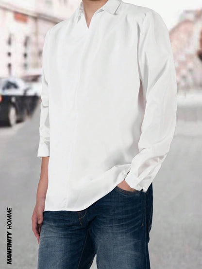 Manfinity Homme Men's Loose Fit White Shirt Size M