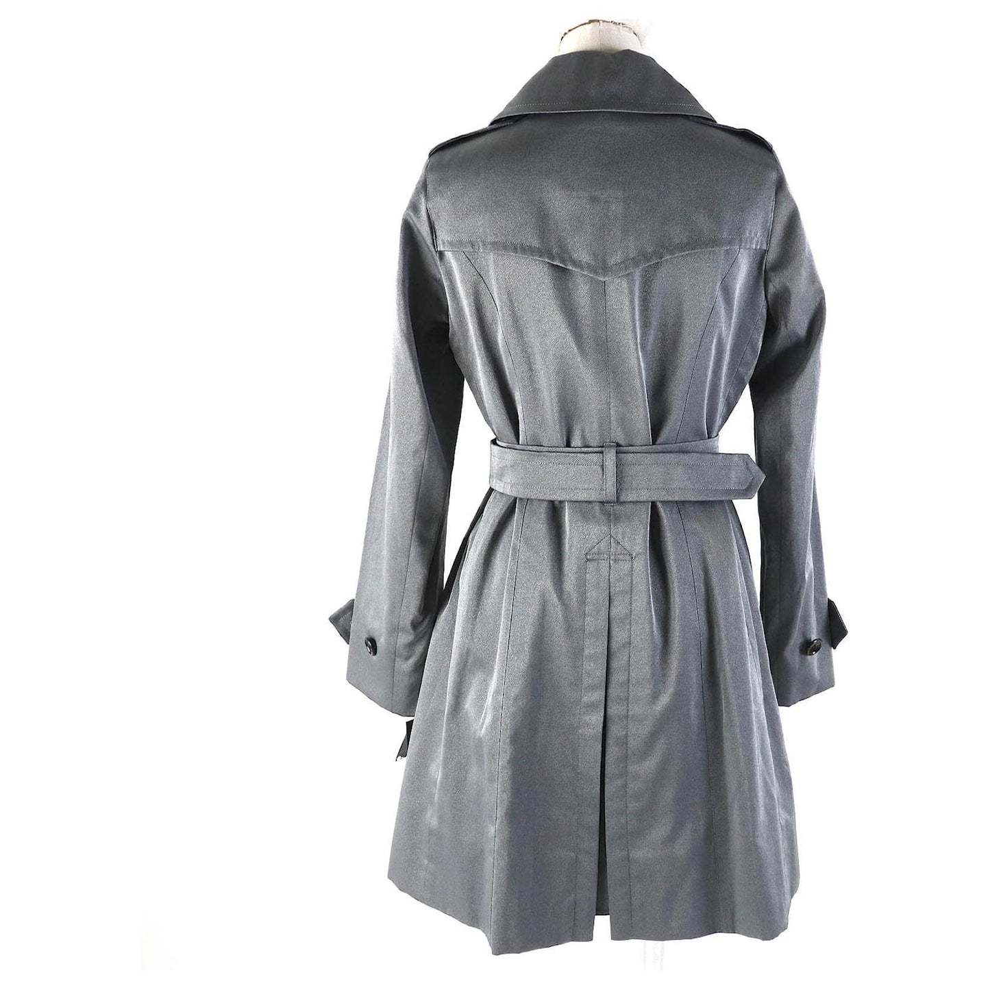 Women's Trench Coat Gray Wool Liner Brown  Size not available