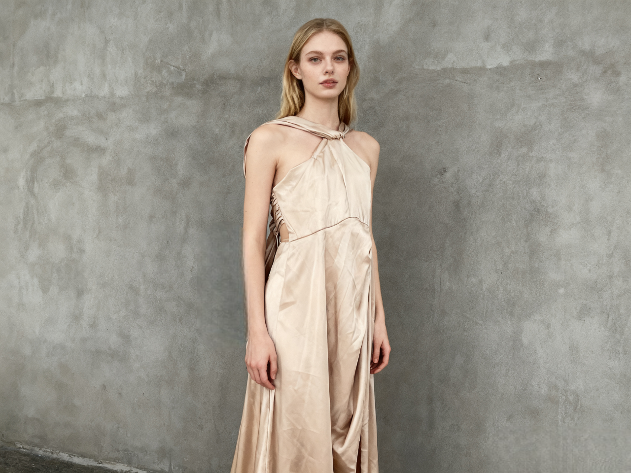 Beige Long Dress Size S
