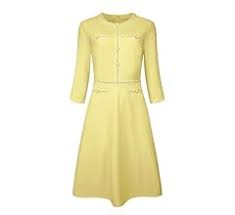 Hobemty Women's A-Line Dress Office 3/4 Sleeve Tweed Trim Elegant Dresses Size M