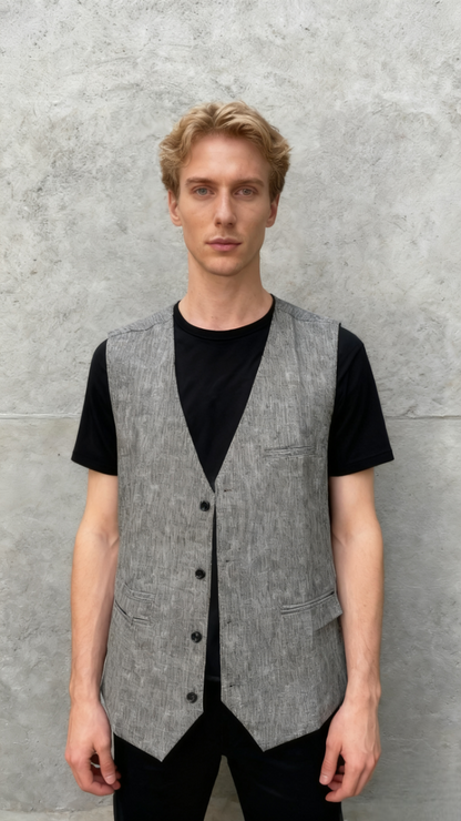 Ruth&Boaz 2Pockets 5Buttons Wool Tweed Business Suit Vest Size L