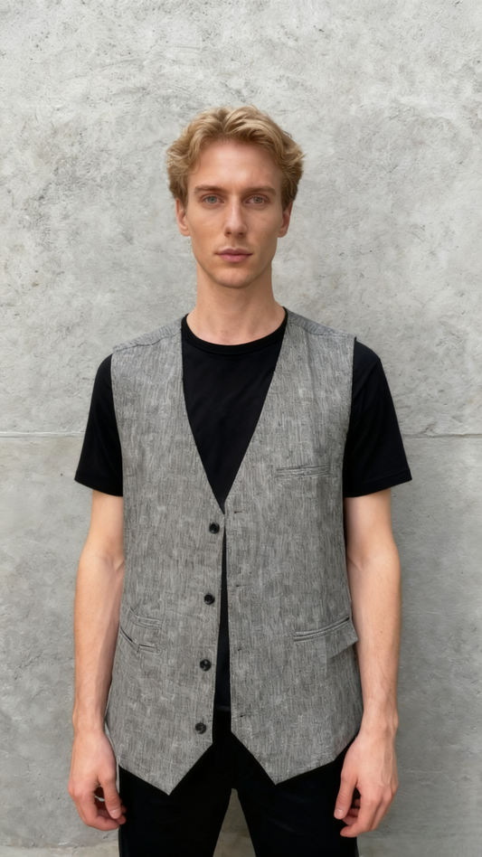 Ruth&Boaz 2Pockets 5Buttons Wool Tweed Business Suit Vest Size L