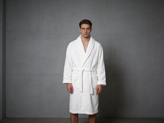 White Plush Bathrobe Size L/XL