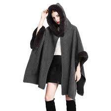 Ladies Faux Fur Cape Womens 3/4 Sleeves Fur Faux Trim Cape Poncho Cardigan Cloak Poncho Fur Shawl Wrap Stole Fashion Oversize Size No