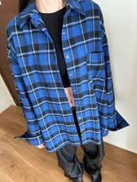 Mens & Boys Flannel Shirts Long Sleeve Cotton Regular Casual Plaid Button Down Shirt with Pockets  Size L