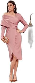 SHEIN Modely Asymmetrical Neck Wrap Hem DressSize No