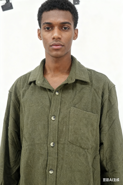 COOFANDY Men’s Green Overshirt – Size XL