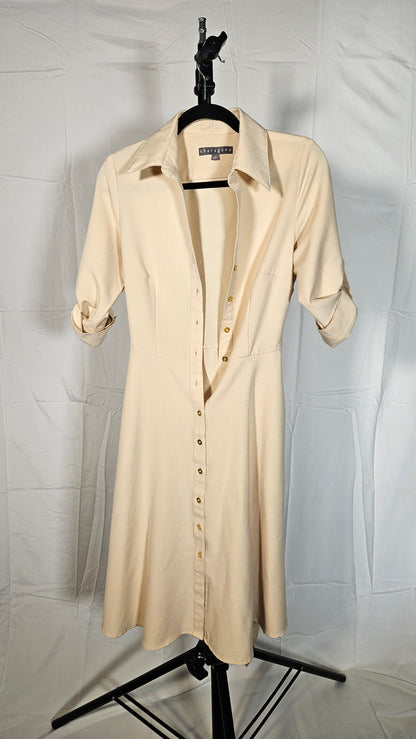 Sharagano womens Sharagano Button Front Pleated Shirt Dress Casual Dress