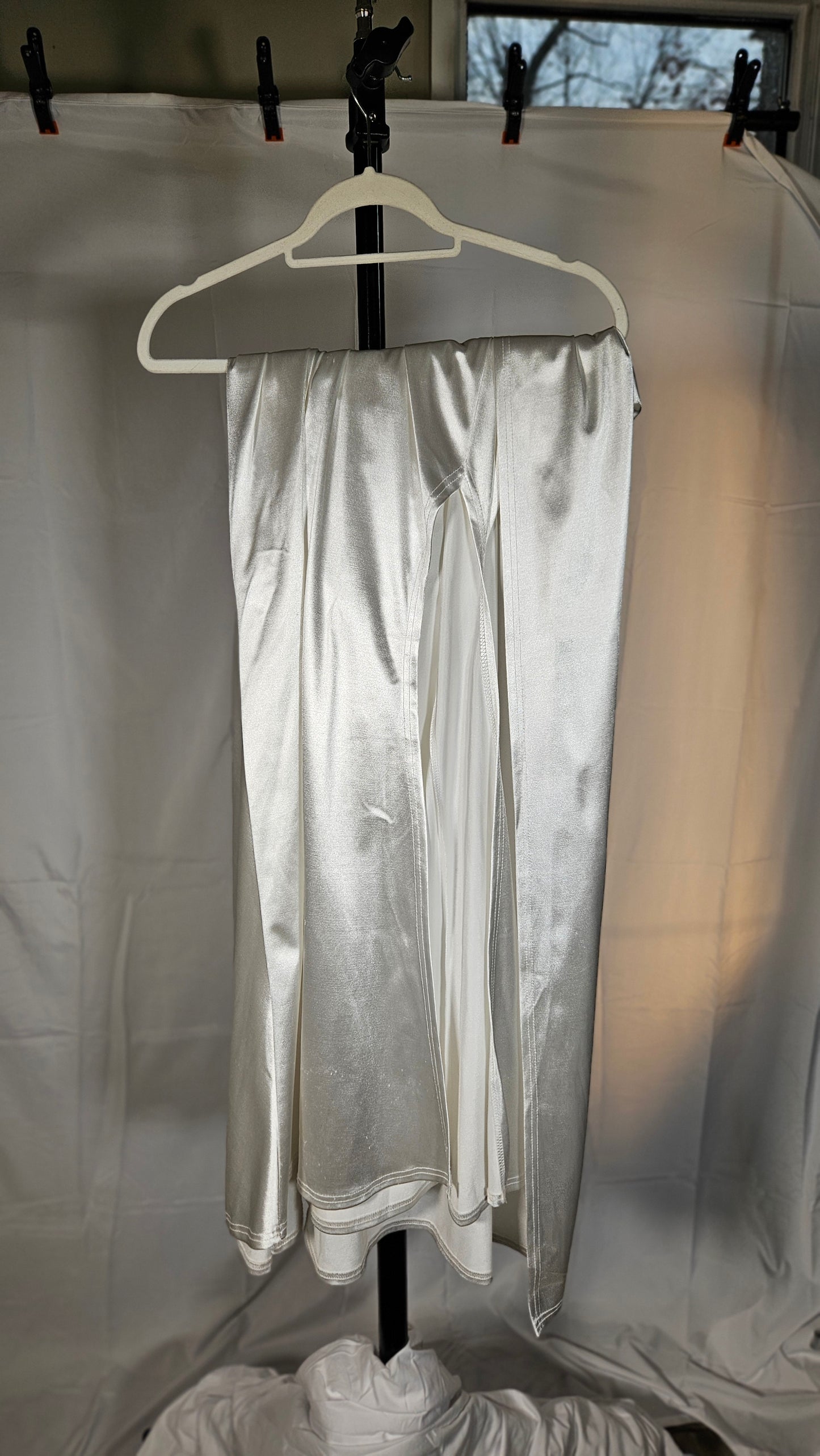 Women's A Line Prom Dress Satin Bridesmaid Dresses Long Formal Evening Party Ball Gowns with Pocket Slit Size S