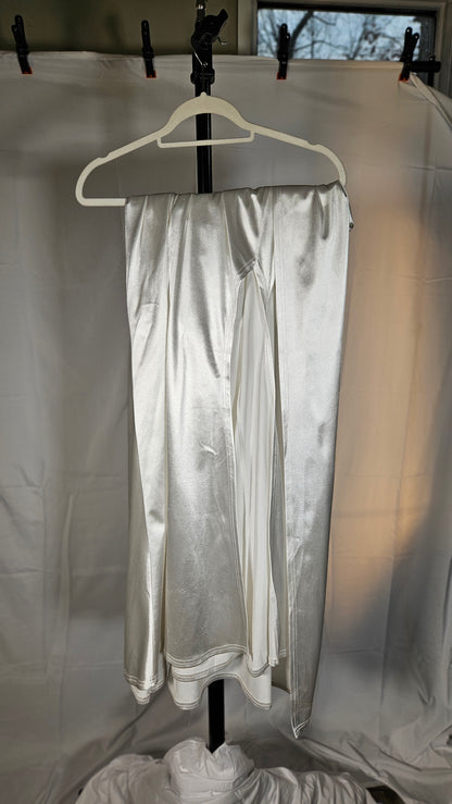 Women's A Line Prom Dress Satin Bridesmaid Dresses Long Formal Evening Party Ball Gowns with Pocket Slit Size S