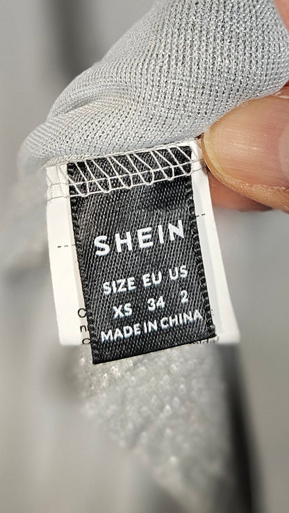 SHEIN Long shiny silver sleeveless dress Size 2