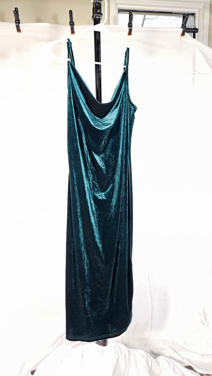 Shein Emerald Satin Dress Size 4