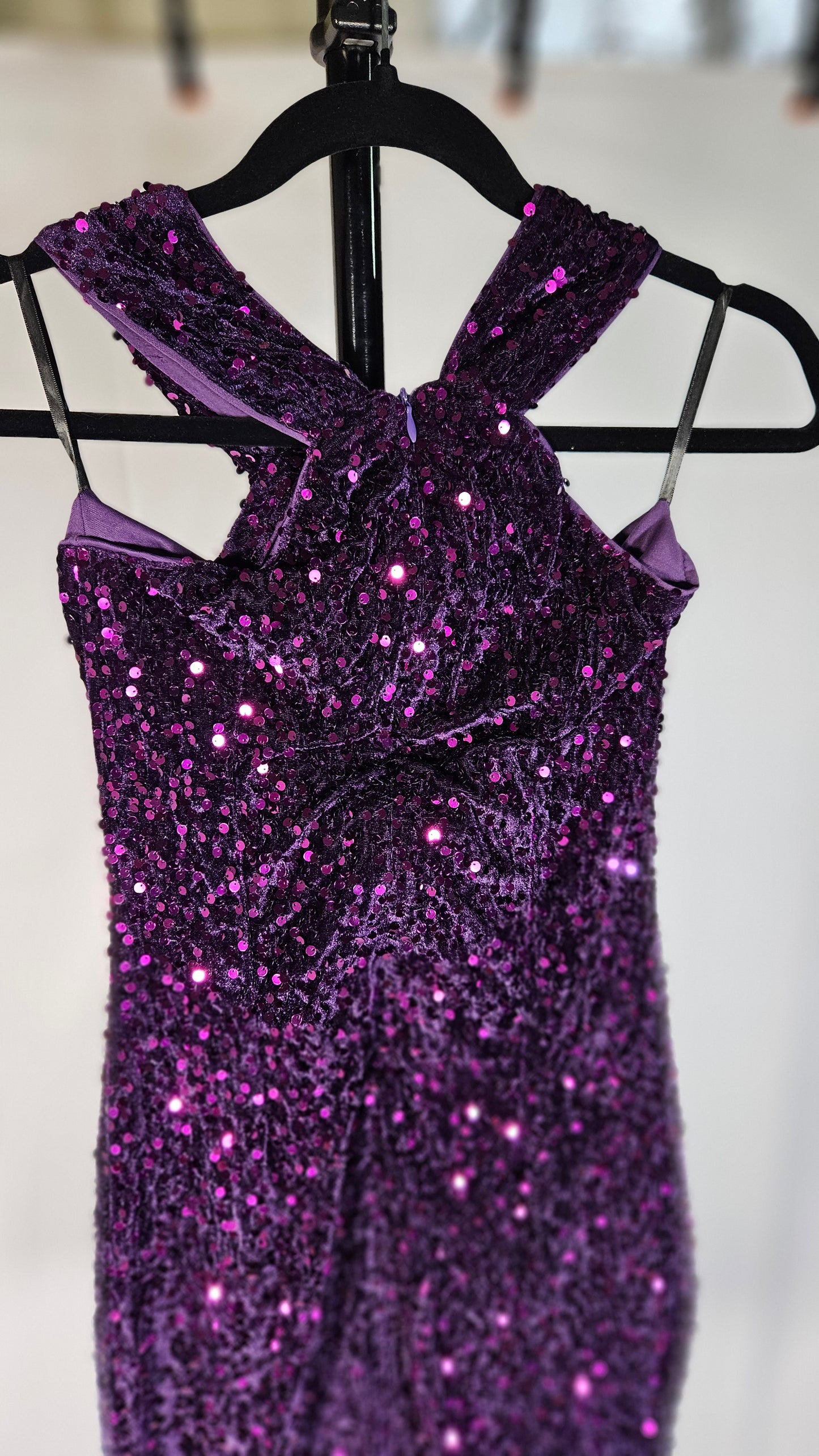 GRACE KARIN Sequin Dress for Women Sleeveless Sparkly Glitter Halter Dress Bodycon Mini Club Dresses size S
