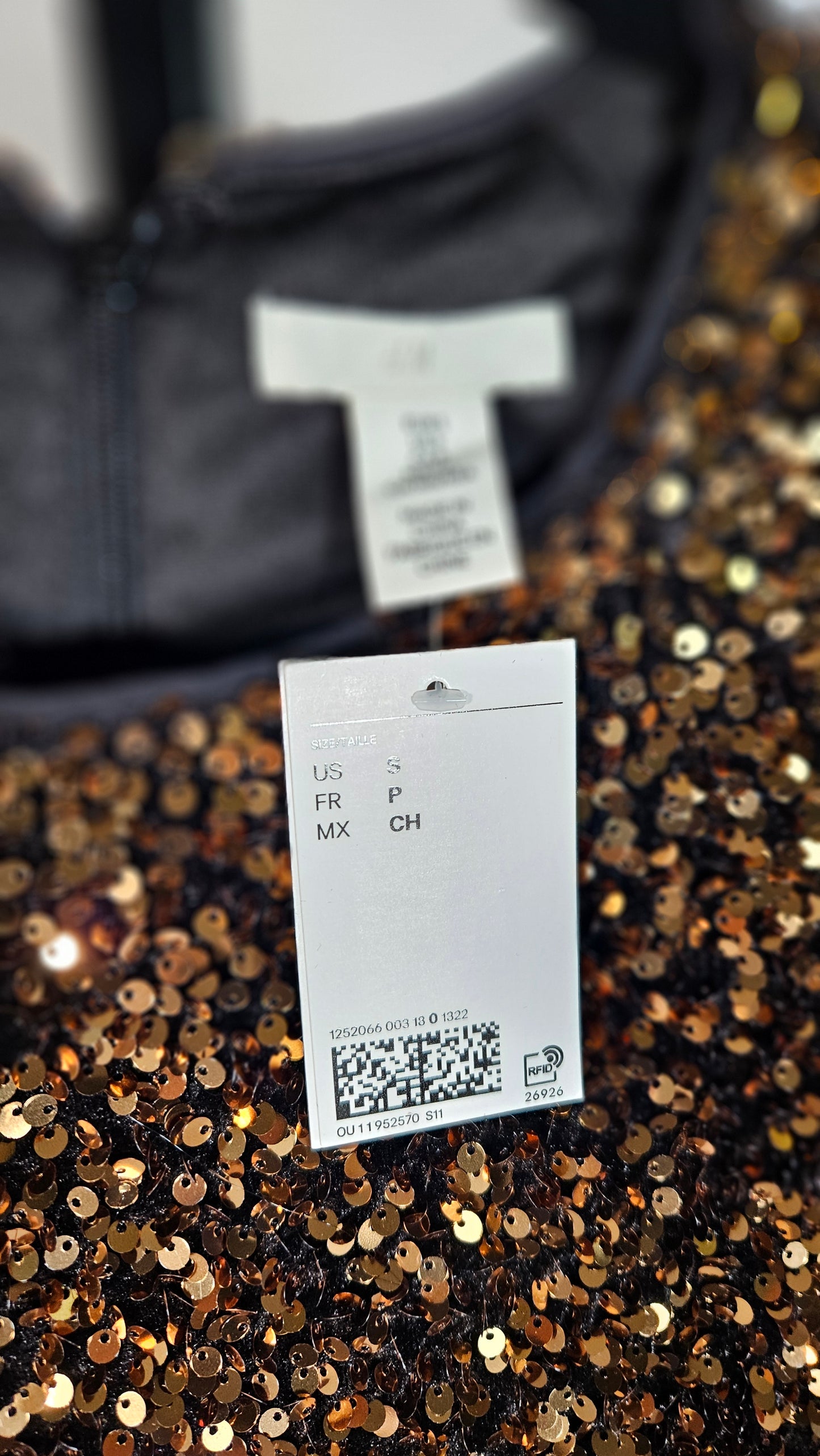 H&M Sequined dress-Bronze-coloured -Ladies |  Size 3