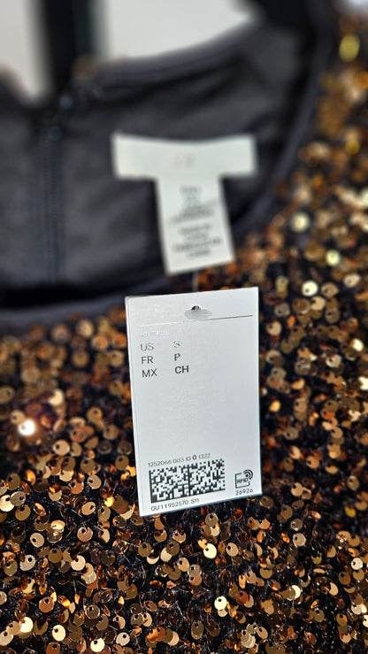 H&M Sequined dress-Bronze-coloured -Ladies |  Size 3