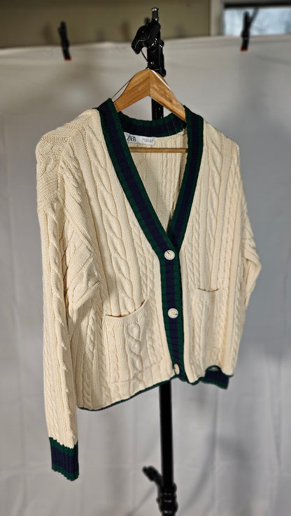 Zara CABLE KNIT CARDIGAN  Size S