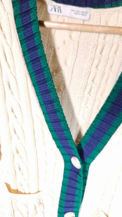 Zara CABLE KNIT CARDIGAN  Size S