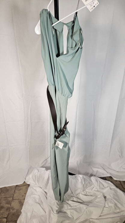 ZARA BELTED JUMPSUIT WITHGATHERED SHOULDERS size S