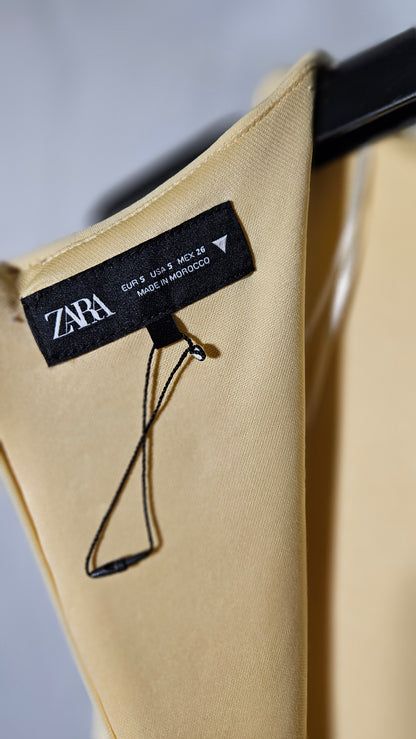 ZARA ASYMMETRIC T-SHIRT WITH PLEATSsize S