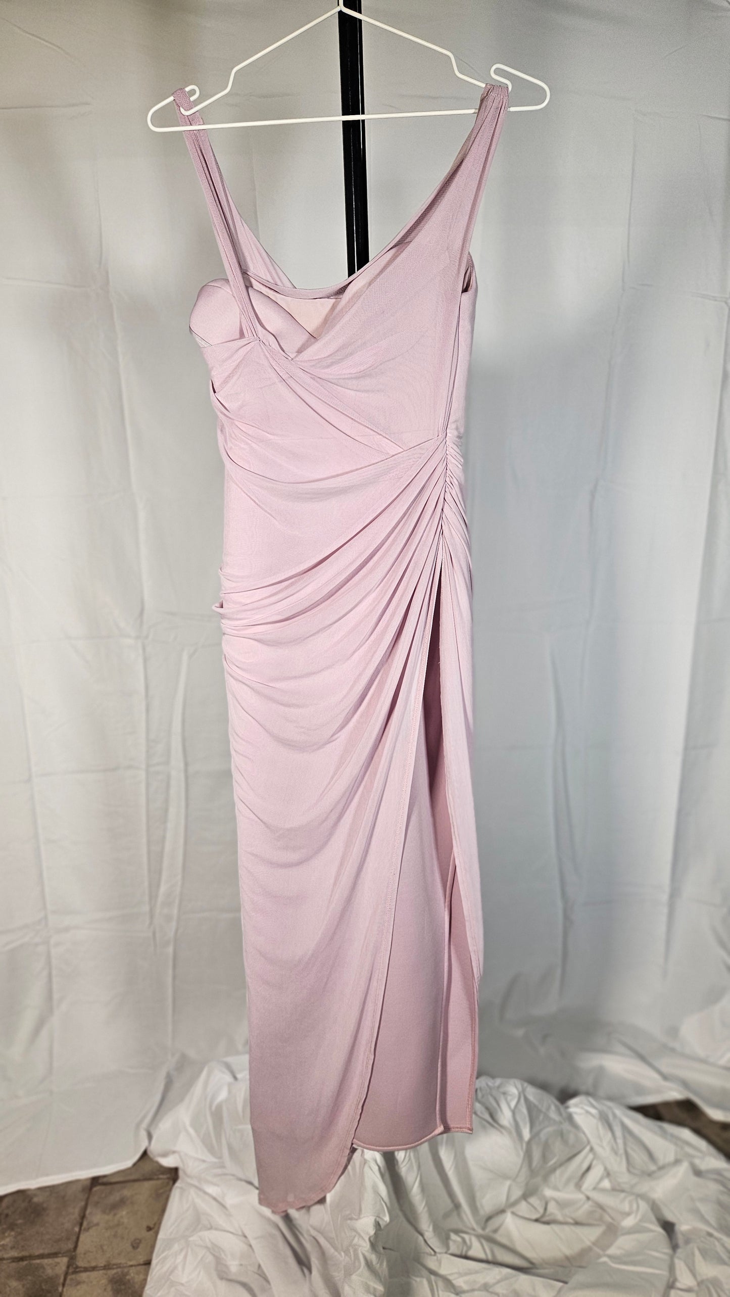 Pale Pink Diamante Wrap Maxi Dress  Size 2