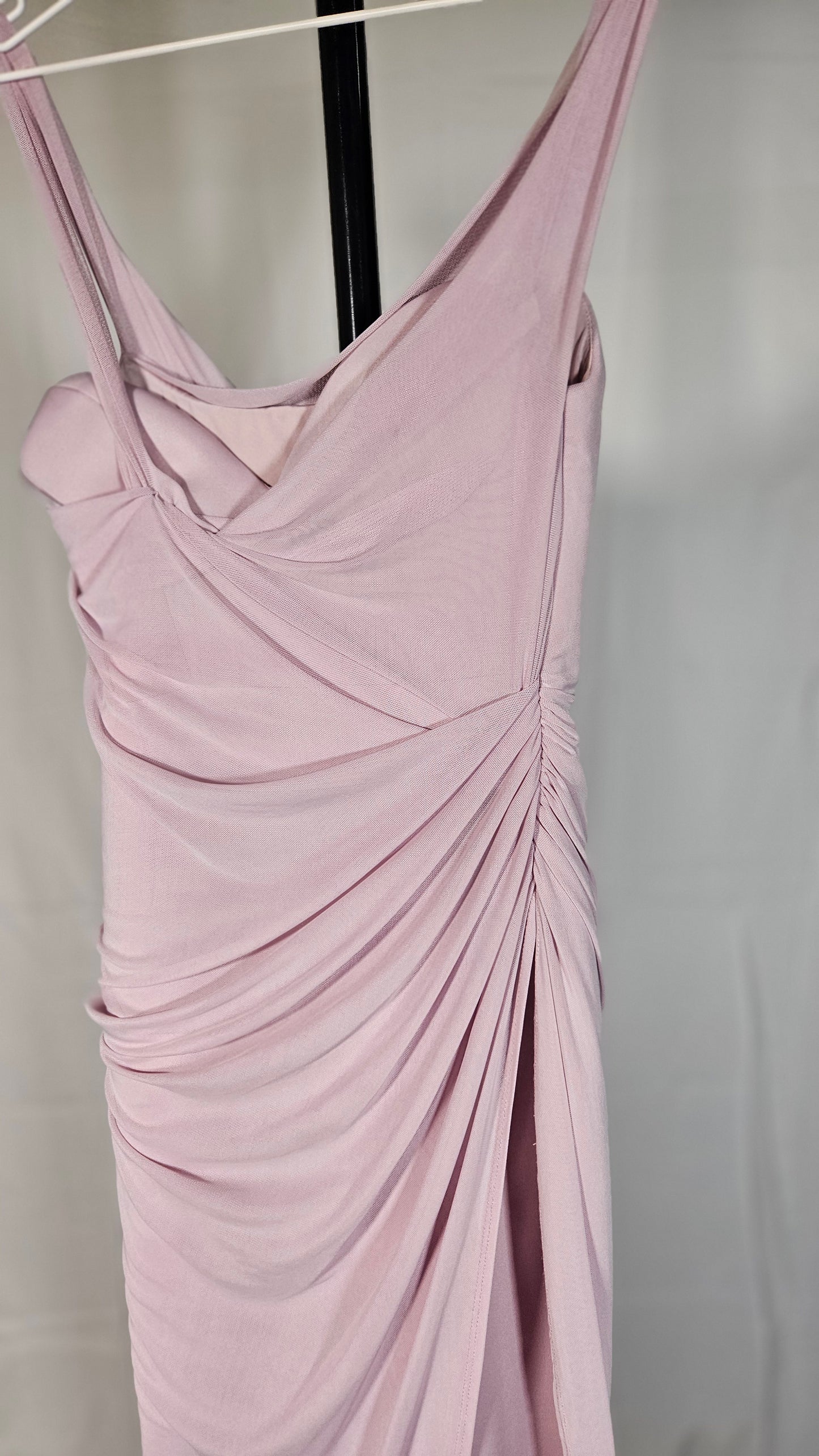 Pale Pink Diamante Wrap Maxi Dress  Size 2