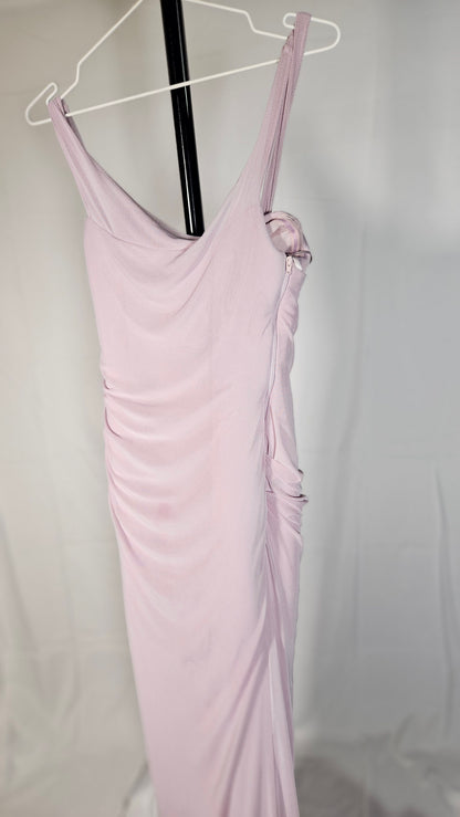 Pale Pink Diamante Wrap Maxi Dress  Size 2