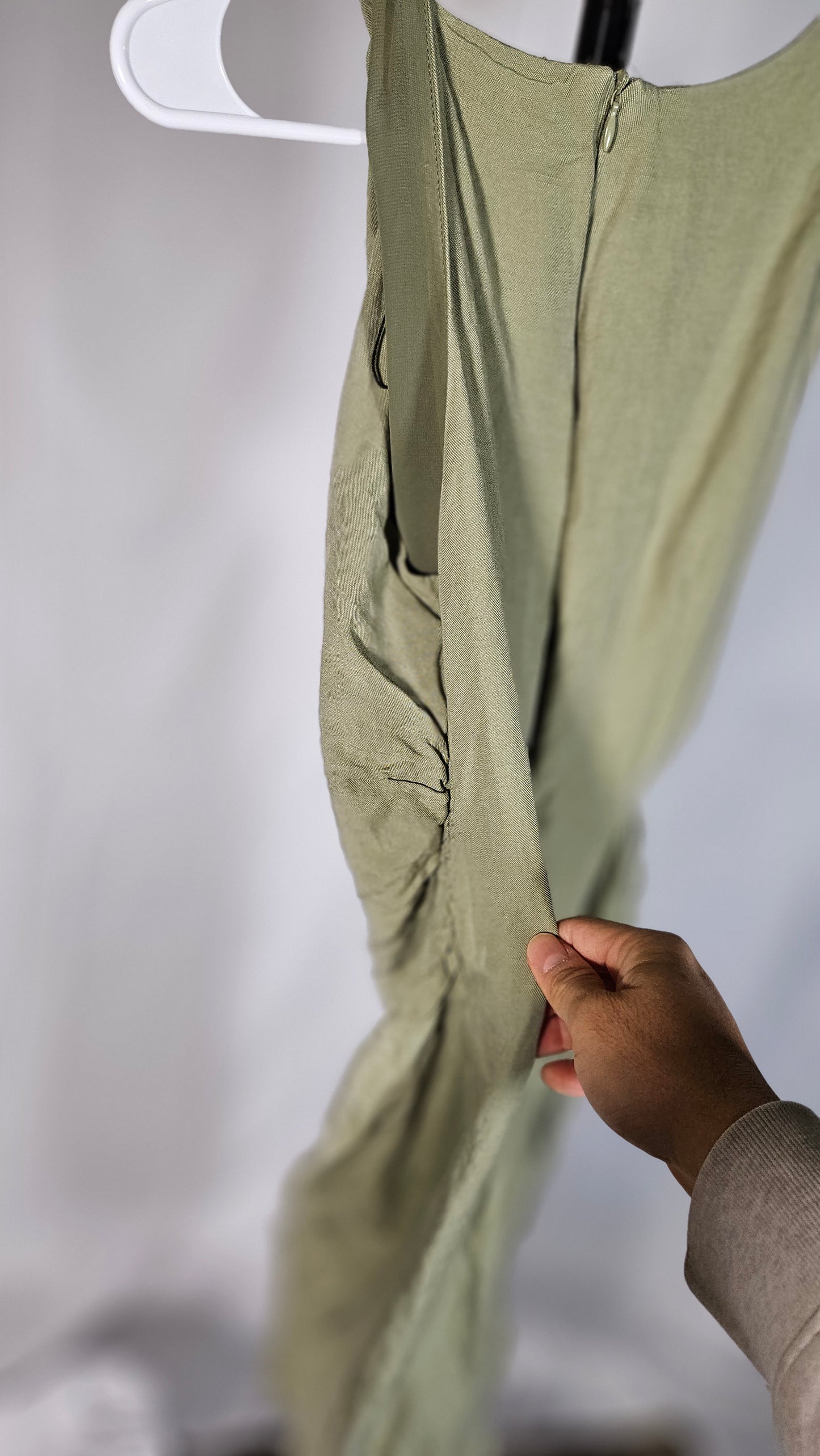 ZARA Reformation Bliss Maxi Ribbed Dress Limon Sleeveless  size S