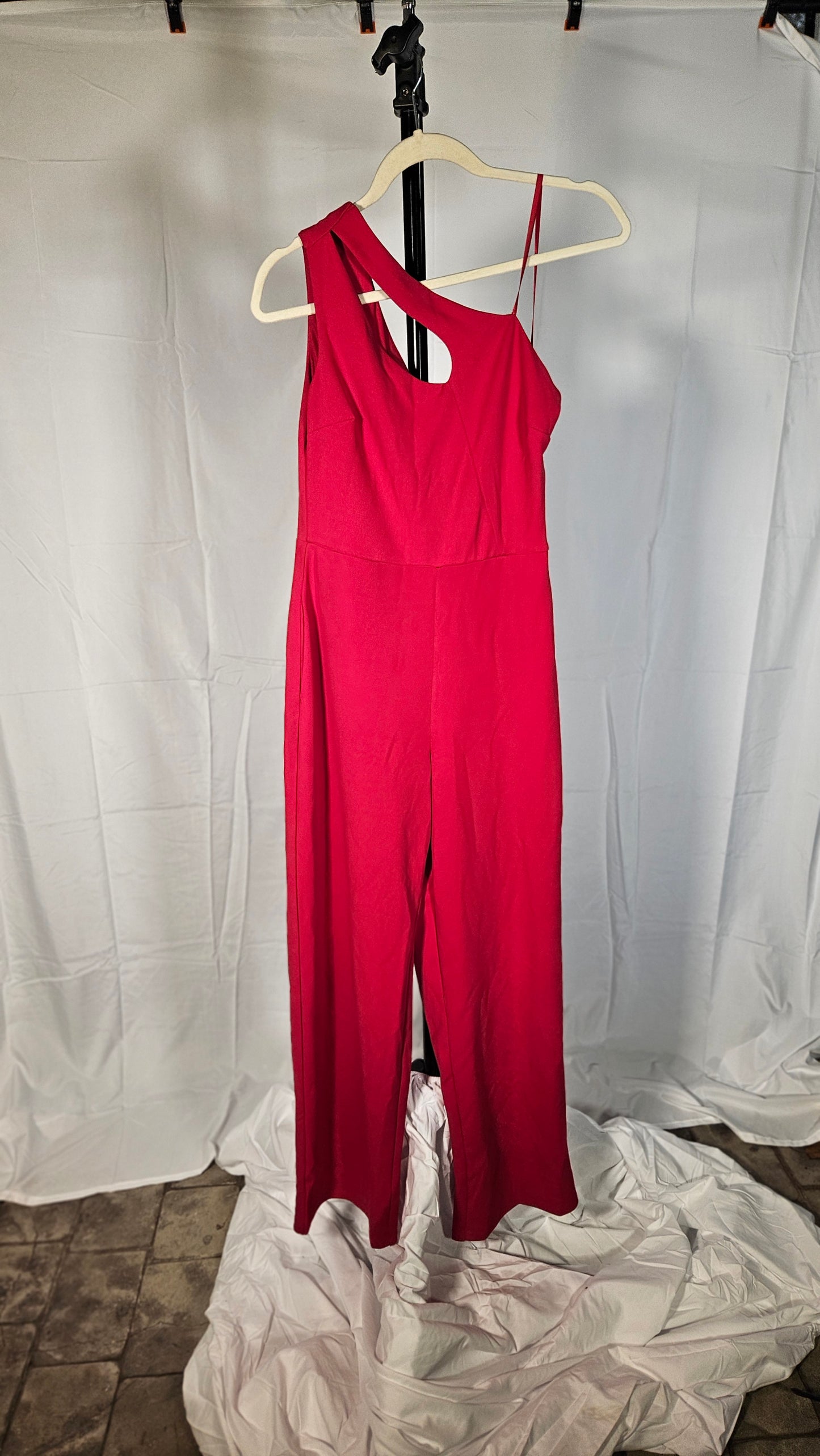 Wide Leg Jumpsuit Women Sexy One Shoulder Cut Out One Piece Pant Outfit Romper Overall Size S