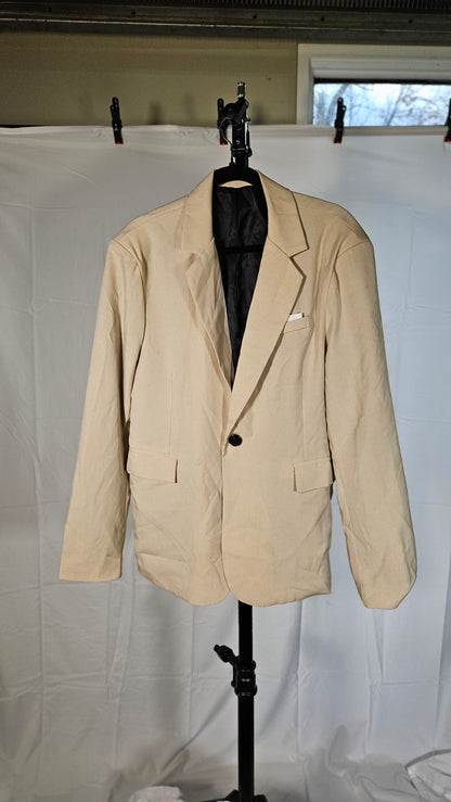 Manfinity Mode Paletó Masculino Plus Size Com Gola Contrastante E Detalhes Decorativos  size L