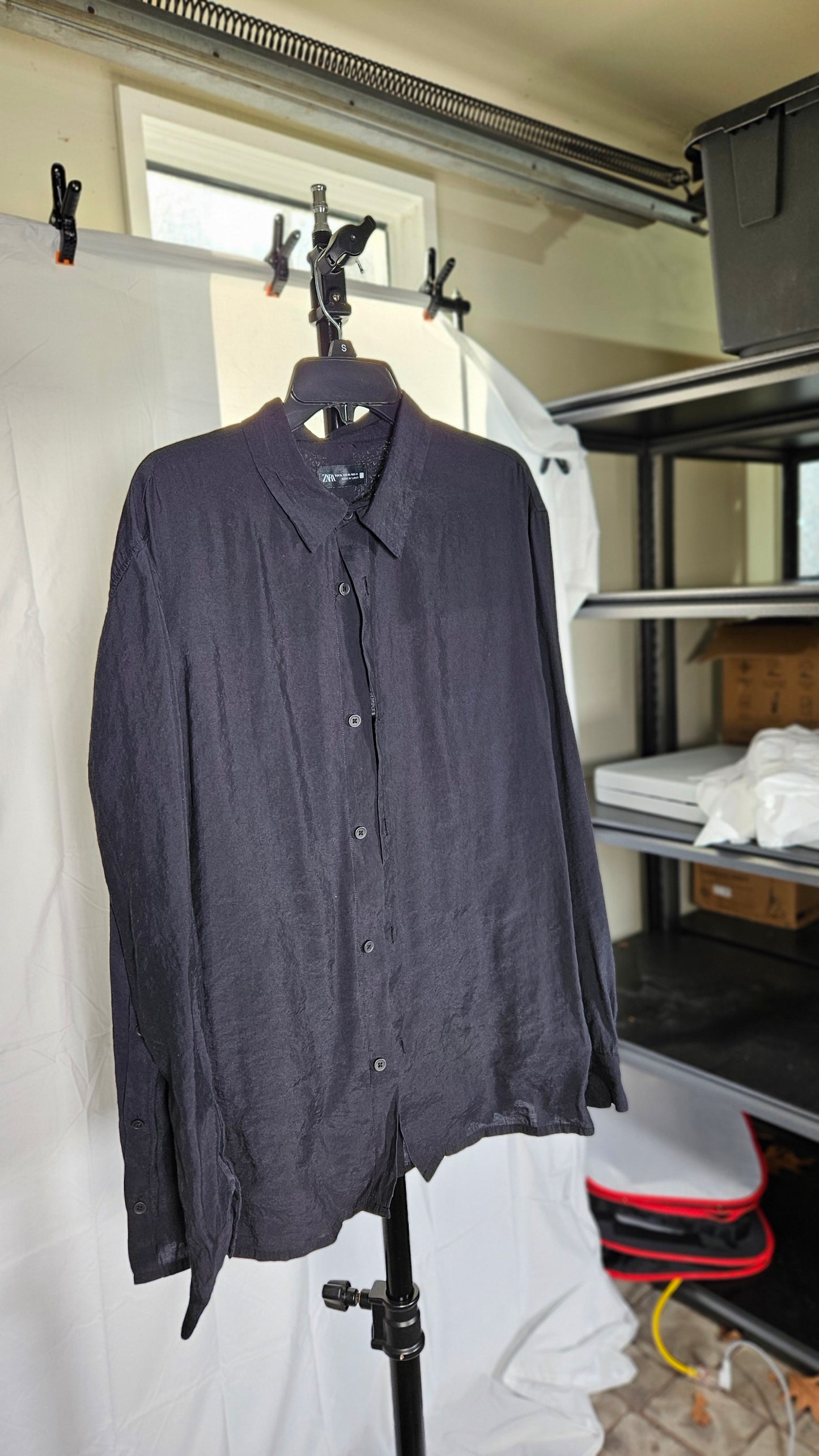 Men's Cuban Cotton Linen Shirt Solid Color Casual Loose Lapel Long Sleeve Linen Shirts Size No