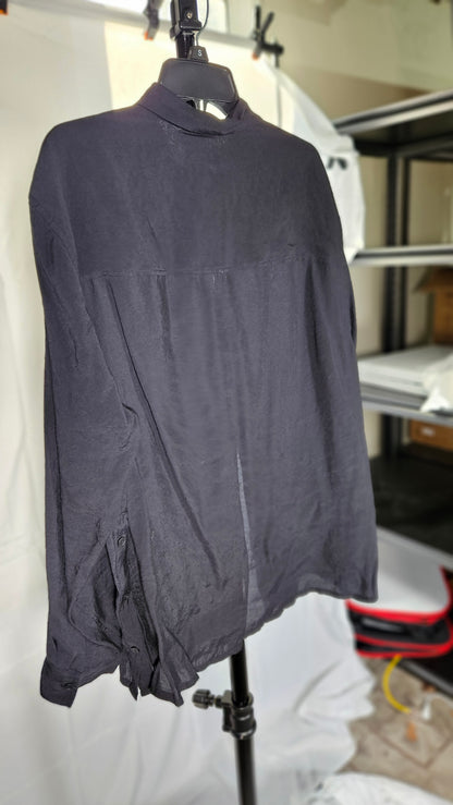 Men's Cuban Cotton Linen Shirt Solid Color Casual Loose Lapel Long Sleeve Linen Shirts Size No