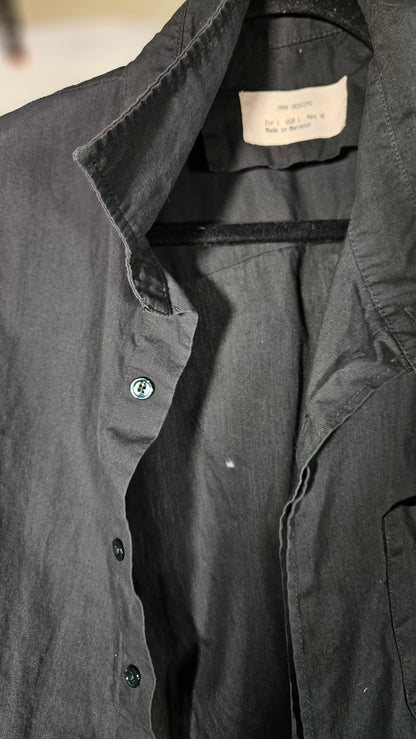 Men's Long Sleeve Chambray Woven Button-Down Shirt  size L