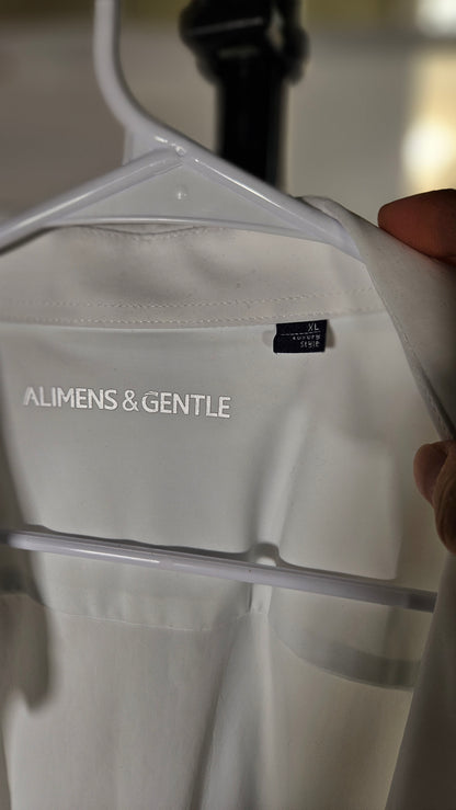 Alimens & Gentle Men's Dress Shirts Long Sleeve Wrinkle-Resistant Solid Stretch Button Down Shirt size XL