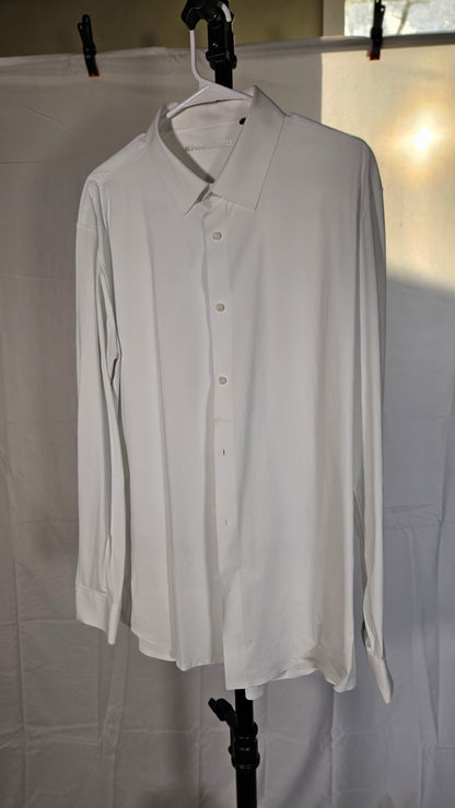 Alimens & Gentle Men's Dress Shirts Long Sleeve Wrinkle-Resistant Solid Stretch Button Down Shirt size XL