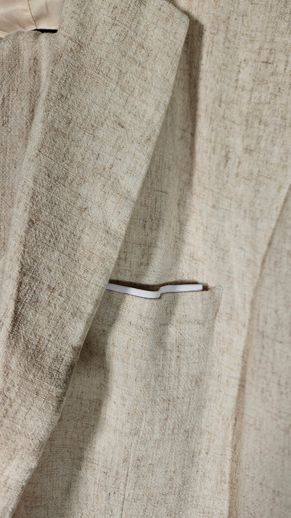 Mens Linen Suit 2 Piece Slim Fit Suit for Men Casual Summer Suit for Wedding Prom Party Beach  Size L