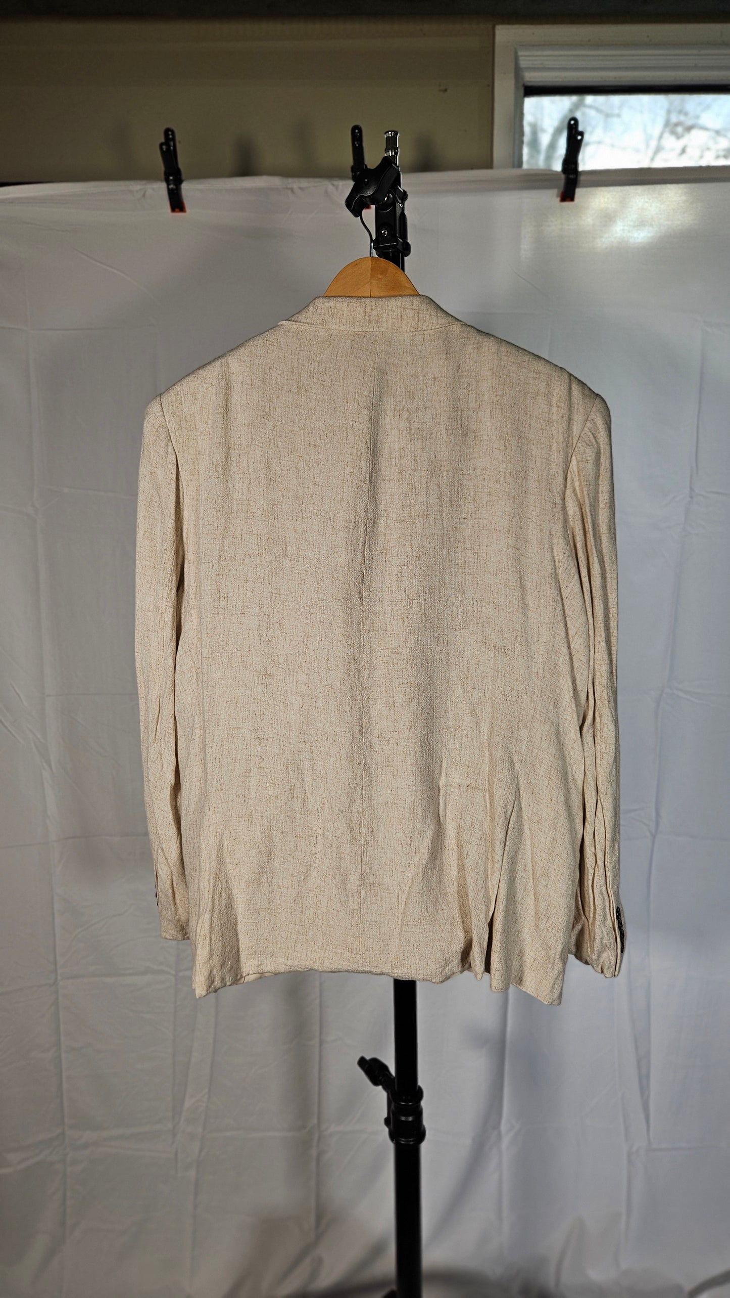 Mens Linen Suit 2 Piece Slim Fit Suit for Men Casual Summer Suit for Wedding Prom Party Beach  Size L