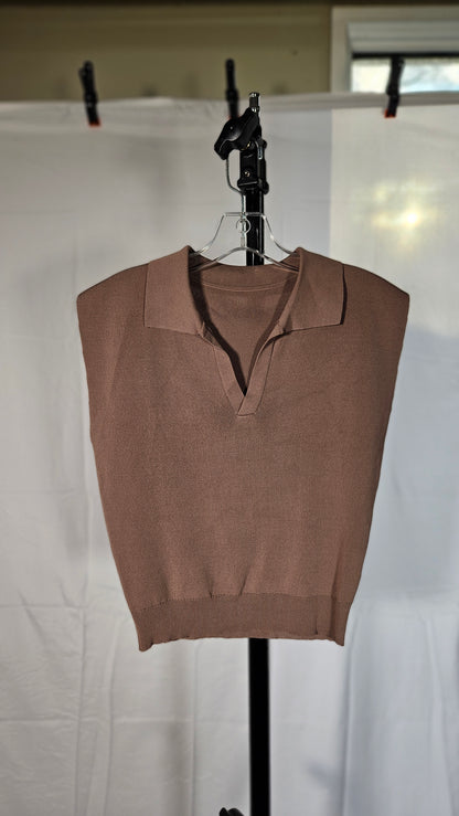 Vest with Zip Closure and Bow Detail - Beige - Pullover - Luxury Exclusive Collection size S