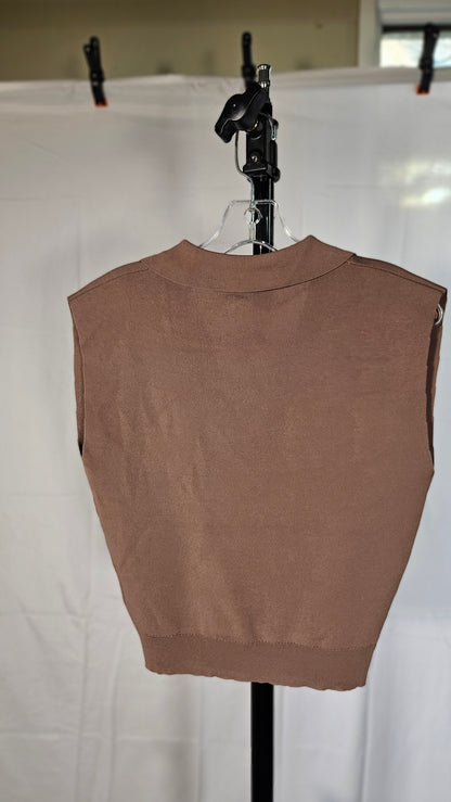 Vest with Zip Closure and Bow Detail - Beige - Pullover - Luxury Exclusive Collection size S