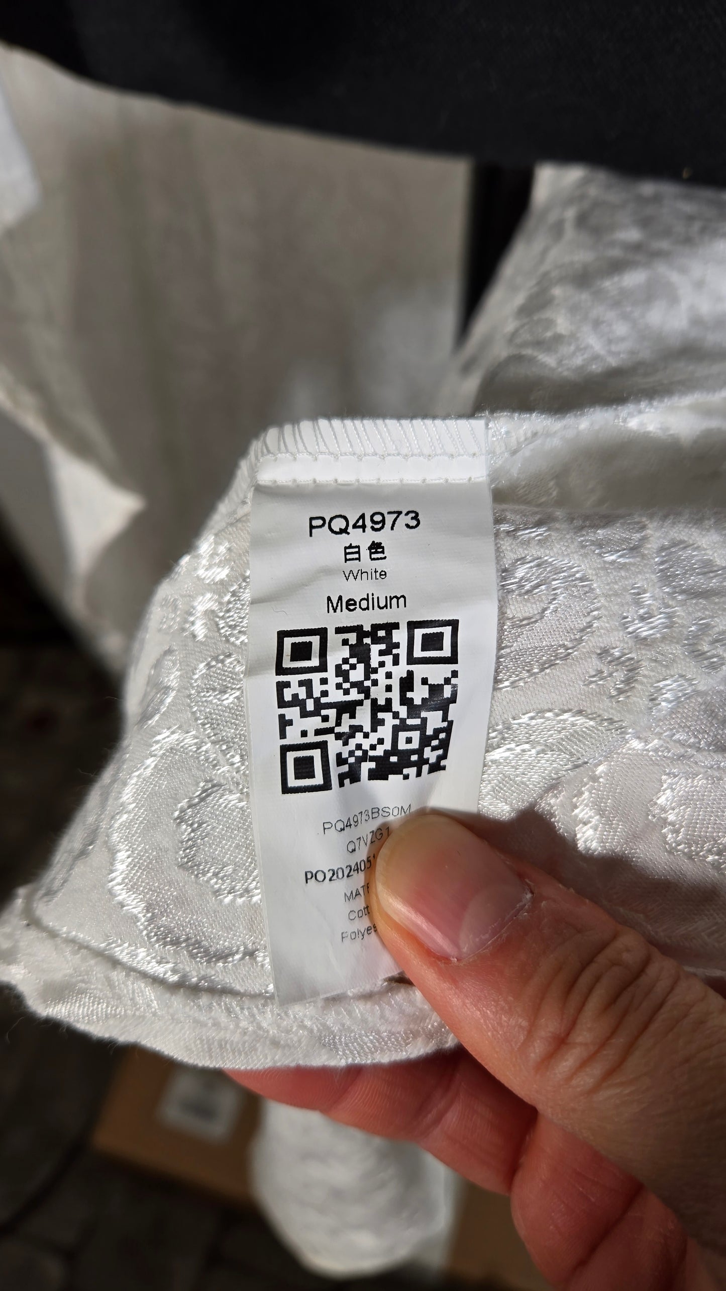 Long White Top Size No