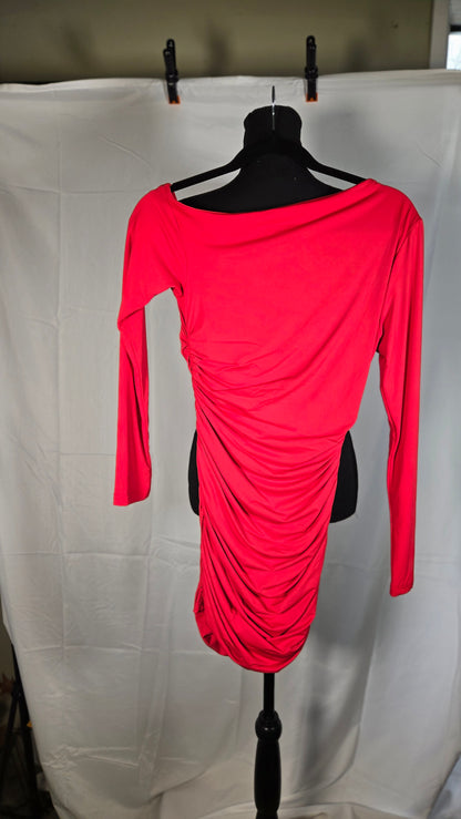 Women’s Mini Bodycon Dress Long Sleeve Rouched Waist Autumn Winter Y2K Club Party Night Out Mini Dress Size S