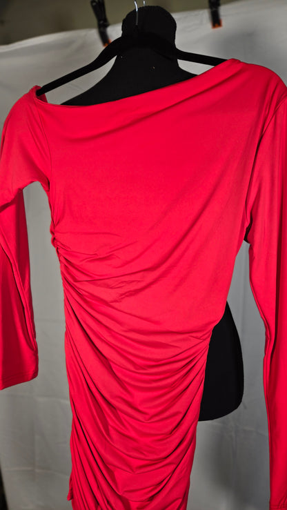 Women’s Mini Bodycon Dress Long Sleeve Rouched Waist Autumn Winter Y2K Club Party Night Out Mini Dress Size S