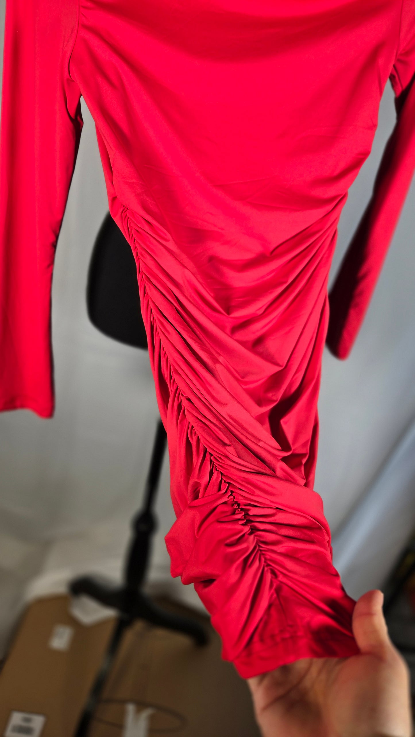 Women’s Mini Bodycon Dress Long Sleeve Rouched Waist Autumn Winter Y2K Club Party Night Out Mini Dress Size S